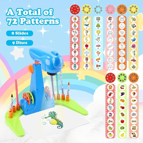 Sumsoltic Drawing Projector for Kids, Art and Craft Kit, Including Colored Pencils, Crayons, Coloring Books, Toys for 3+ Year Old Girls (Pink Drawing Kit v1) in Kuwait