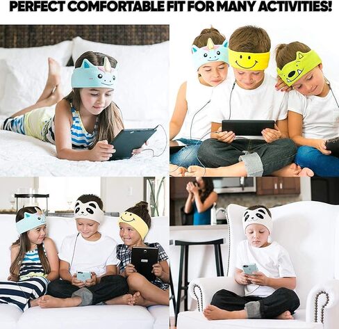 سماعات رأس CozyPhones فوق الأذن - سماعات رأس للأطفال ذات حجم محدود مع مكبرات صوت رفيعة وعصابة رأس قابلة للتمدد فائقة النعومة - يونيكورن وردي in Kuwait