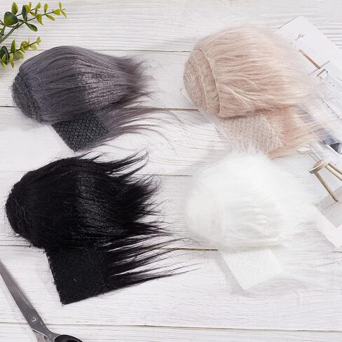 GORGECRAFT 4Pcs 150cm x 5cm Faux Fur Fabric Precut Strips Colorful Shaggy Plush Trim Rolls Fuzzy Craft Fur Ribbon for DIY Crafts Beard Hair Costume Pillows Christmas Decor in Saudi Arabia