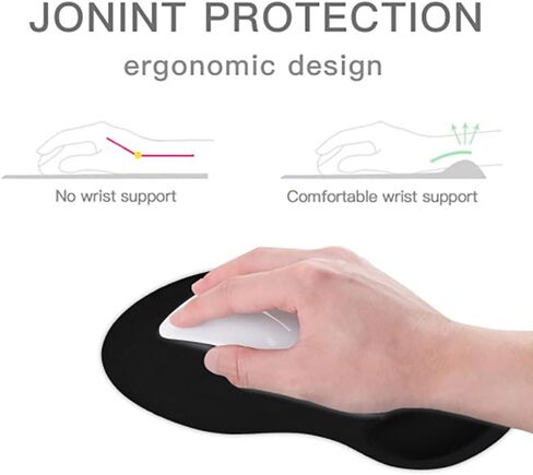 Custom Mouse Pad with Wrist Rest Personalized Mousepad with Your Picture Photo Logo for Computer Laptop Home & Office Desk Accessories, PureBlack in Kuwait