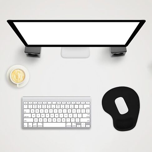 Custom Mouse Pad with Wrist Rest Personalized Mousepad with Your Picture Photo Logo for Computer Laptop Home & Office Desk Accessories, PureBlack in Kuwait