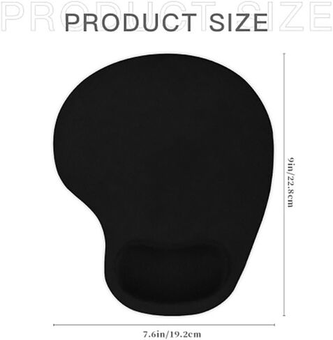 Custom Mouse Pad with Wrist Rest Personalized Mousepad with Your Picture Photo Logo for Computer Laptop Home & Office Desk Accessories, PureBlack in Kuwait