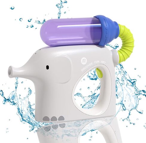Mideer Elephant Water Gun for Kids, Electric Powerful Water Squirt Gun with 200 Blasters, Transparent Automatic Water Guns IPX7 Waterproof, Continuous Water Blaster Beach Pool Toys for Kids (Blue) in Saudi Arabia