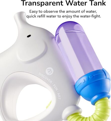 Mideer Elephant Water Gun for Kids, Electric Powerful Water Squirt Gun with 200 Blasters, Transparent Automatic Water Guns IPX7 Waterproof, Continuous Water Blaster Beach Pool Toys for Kids (Blue) in Saudi Arabia