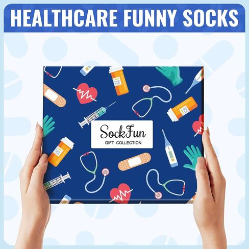 جوارب SOCKFUN للطبيب فلامنغو الأسنان والبيتزا والبرتقال والقطط والجيتار والجولف والهدايا للممرضة وطبيب الأسنان لمحبي الجيتار والقطط in Kuwait