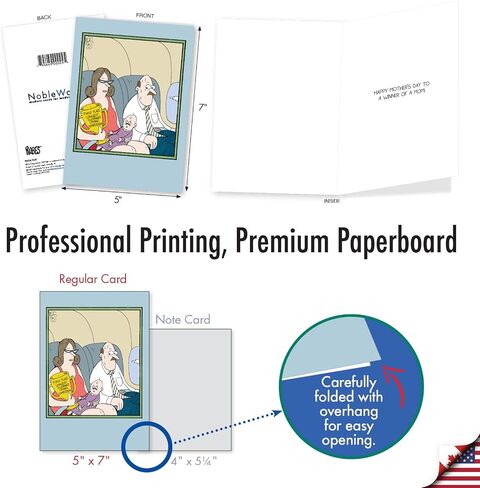 NobleWorks - 10 Assorted Funny Mothers Day Greeting Cards Bulk Box Set with Envelopes, Humor for Mom, Daughter, Sister, Girlfriend (10 Designs, 1 Each) Memories of Motherhood AC6783MDG-B1x10 in Saudi Arabia