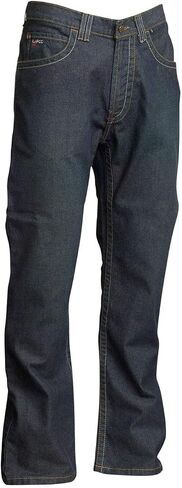 LAPCO FR Modern Jeans for Men, Flame Retardant Work Pants, Relaxed Fit, Low-Rise, Bootcut, Washed Denim, P-INDM45 in Kuwait