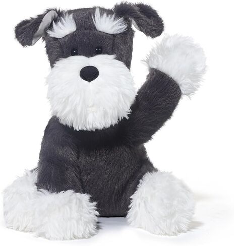 حيوانات محشوة Schnauzer Puppy Plush Toys 11 بوصة ناعمة وراحة الكلب الكلب للأولاد والبنات ، رمادي/أبيض in Saudi Arabia