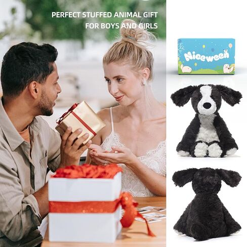Stuffed Animals Schnauzer Puppy Plush Toys 11 inches Soft and Comfort Dog Plushie for Boys and Girls, Grey/White in Saudi Arabia