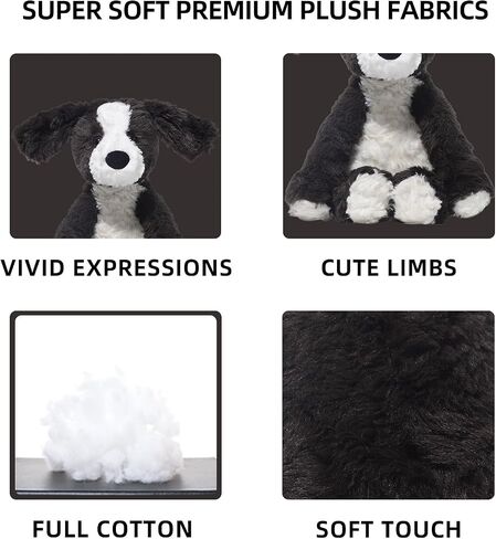 Stuffed Animals Schnauzer Puppy Plush Toys 11 inches Soft and Comfort Dog Plushie for Boys and Girls, Grey/White in Saudi Arabia