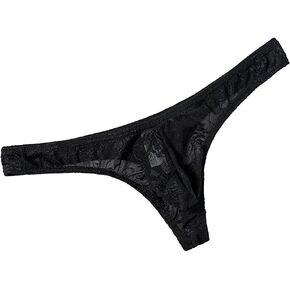 Eywlwaar Mens Lace Thong Underwear Sexy Low Rise Bulge Pouch Panties