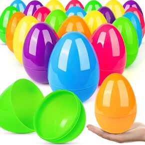 Baingesk 24 PCS 6 "Jumbo Easter Eggs ، حشوات سلة ، بيض عيد الفصح البلاستيكي للمطاردة ، بيض فارغ كبير قابل للملء بالحلوى ، ألعاب ، زخارف عيد الفصح ، حزب عيد الفصح.