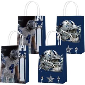 Elzem 16 Pack Cowboys Party Bags Facs ، Football Murner For ، عيد ميلاد ، أكياس حلوى لعلاج الأولاد لوازم حفلة عيد ميلاد الأولاد