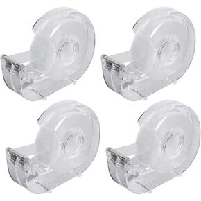 Transparent with Dispenser, 4 Pack Clear Tape, Use for Gift Wrapping,Home,School and Office Supplies, 1.8cm x 40 m