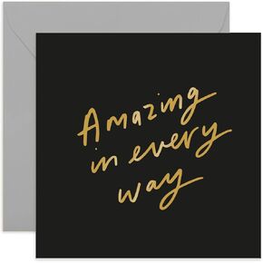 Old English Co. Amazing In Every Way Card - Gold Foil | Congratulations, Well Done, Exams, New job | Blank Inside & Envelope Included