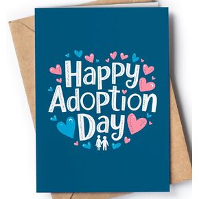 Adoption Card - Happy Adoption Day Card for Children, Daughter, Son or Baby Girl or Boy - Adoption Finalization Greeting Card Present from Adoptive Parents - Adoption Card from Bonus Parents - Happy