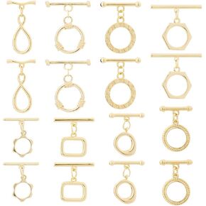 16pcs 8 أنماط موصلات تبديل النحاس النحاس ot-bar clasps ot rowe clasp النتائج المشبك مشبك المجوهر