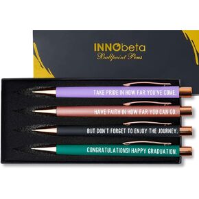 فئة Innobeta لعام 2025 ، مجموعة قلم التخرج من هدايا التخرج من 4 ، قلم ملهم مضحك ، أدوات المكاتب للتخرج - التخرج السعيد
