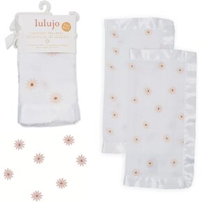 lulujo Baby Cotton Muslin Security Blankets, Pack of 2, 16 x 16-Inches, Dreamland (PW000948)