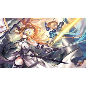 مصير أنيمي الياباني ، صابر وحاكم لوحة الفأر/Playmat كبيرة - مطاط متين 14 "× 24" لـ TCG