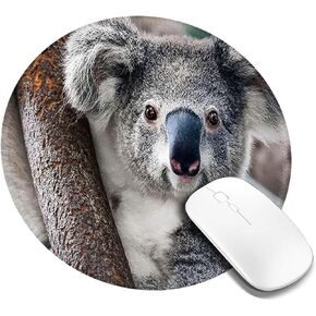 Mouse Pad Koala Bear Mouse Pads for Desk with Non-Slip Rubber Base Office Computer Round Mousepad Mat for Home Office Desk Accessories