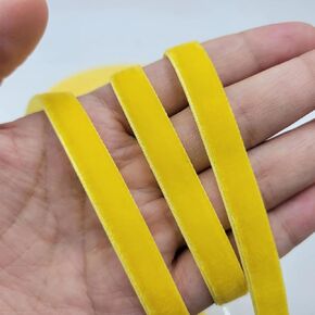 أصفر مخملي الشريط 3/8 "× 20 عامًا ، شريط عيد الميلاد المخملي لزخارف الزخارف الزخارف المصنوعة يدويًا.