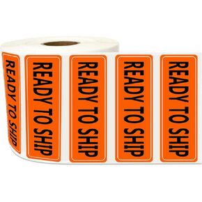 Ready to Ship Industrial Labels, Fluorescent Orange 1 x 3 Inch Quality Control Inventory Stickers (500 Labels)