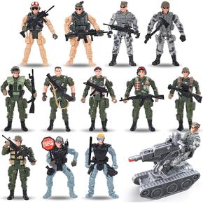 3 ثعالب أوترز 13PCS شخصيات عمل رجال ، مع إكسسوارات الأسلحة العسكرية ، SWAT Team Toy Soldiers Armored Armored For Boys 4-12