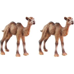Toyvian 2pcs جمل تمثال مياه سطح مكتب أعلى مكتب لتناول الطعام ديكور ديكور الأطفال ديكور غرفة الطعام ديكور الصغار أطفال ألعاب الحيوان حلية الحلية الصحراء توأم الذروة