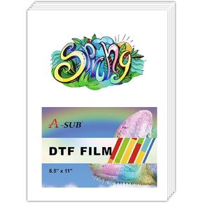 A-SUB Holographic DTF Transfer Film - 10 Sheets 8.5x11 Inch DTF Film for DTF Inkjet Printer, Chameleon Purple Direct to Film Transfer Paper for T Shirts and All Fabrics