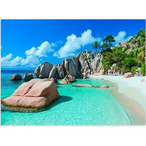 500 Piece Puzzles for Adults, Beach Jigsaw Puzzle for Adult Kids Seniors, Recycled Cardboard Landscape Puzzle 500 Pieces, Challenging Puzzles Family Activity Game Nights Gift for Friends 20.5 * 15IN