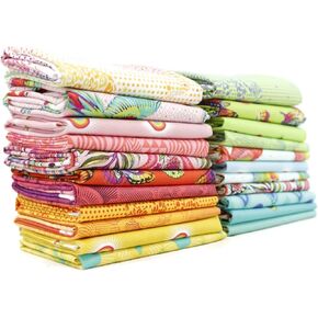 حزمة Daydreamer الدهون الثامنة (22 قطعة) من Tula Pink for Free Spirit 9 × 21 بوصة (22.86 سم × 53.34 سم) قطع نسيج DIY