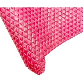 Glossy Geometry Vinyl Faux Leather Sheets, 12 x 54 inch Embossed Diamond Plaid Synthetic PU Fabric for DIY Handicrafts Keychains Pouches Making-Red