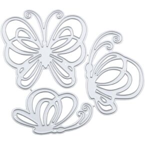 Three Butterflies Shape Cutting Die Metal Stencil DIY Craft Mold Crafts Carbon Steel Cutting Die for Card Embossing Photo Album Invitation Scrapbooking Envelope Greeting Card Making