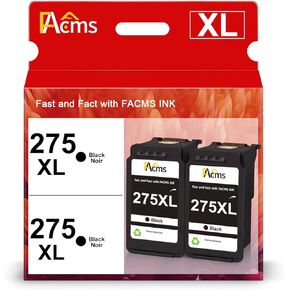 PG-275XL استبدال خرطوشة الحبر الأسود لـ Canon 275 PG-275 XL PG275 275XL حزمة حزمة حزمة الحبر ل PIXMA TS3500 TS3520 TS3522 TR4720 TR4722 TR4700 طابعة عالية (2 أسود)