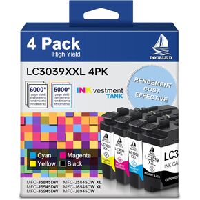 LC3039XXL Compatible Ink Cartridges Replacement for Brother LC3039 LC3039XXL LC-3039BK LC3037 LC3037BK LC-3037XXL,Work for Brother MFC-J5945DW MFC-J6945DW MFC-J5845DW MFC-J6545DW(4 Pack)