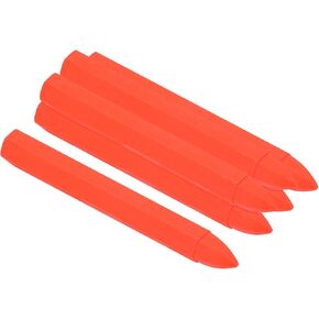 PATIKIL Lumber Marking Crayons, 6 Pcs 4.2x0.6 inch Hex Wax Tire Marker Drawing Crayons for Wood, Glass, Ceramics, Cartons, Cloth, Stone, Fluorescent Red