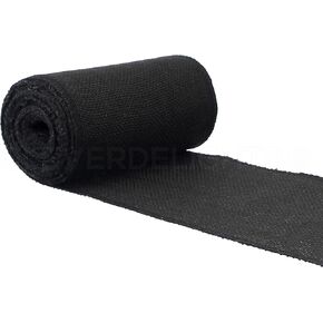 CleverDelights 6" Black Burlap Roll - Finished Edges - 10 Yards - Jute Burlap Fabric