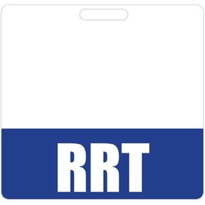 RRT BADGE Buddy (Black) - علامات شارة الخدمة الثقيلة الأفقية للمعالجين التنفسيين المسجلين - بطاقة تعريف الشارة ذات الوجهين المزدوج
