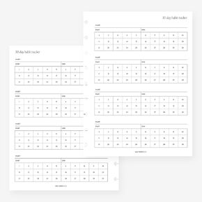 كلاسيكي Happy Planner 30 Day Tracker Planner Insert Agenda Endill for 9-Discs Discbound Notebook 7 × 9.25