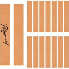 OLYCRAFT 16 Pcs Crafts Genuine Leather Bookmarks Leather Strip 2mm Thick Blank Bookmarks 6.9x1.2 inch Rectangle Leather Bookmark Genuine Leather Page Markers for Office Teacher Supplies