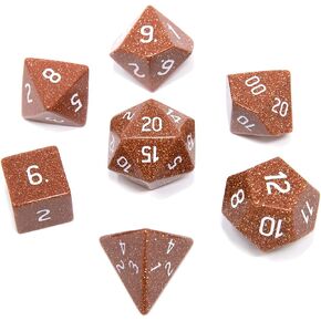 Ultra Pro Gemstone Polyhedral Dice Set for D&D - Gold Standstone