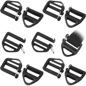 10 PCS Backpack Pockle استبدال حزام الخطاف خطاف الشريحة مشبك حزام حزام مشبك حزام مع قفل مفتوح نهاية المشبك الشريحة الشريحة سلم سلم منزلق البديل على ظهر حقيبة الظهر المثلث