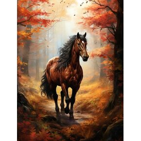 طلاء Zariocy بأرقام أرقام للبالغين -اللوحات الزيتية DIY DIY Canvas مجموعة الطلاء الأكريليك -طلاء الخيول بواسطة أرقام أرقام للمبتدئين ومثالية للديكور المنزلي 16x20 بوصة -356