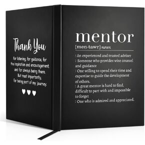 XQLZY Funny Mentor Definition Black Hardcover Journal for Notes, Office Meeting Notebook for Work, Appreciation Gifts for Mentor Team Leader Teacher Consultant Manager Colleague Coach Boss Supervisor