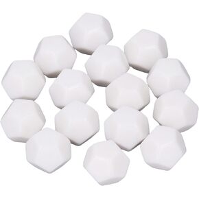 Alomejor 12 Side Dice ، 30pcs Dice Dice Cubes Polyhedral Dice Kit للترفيه 2.2 سم أبيض