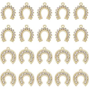 Superfindings 20pcs 2 style alloy rhinestones charms charms horseshoe charms prendant crystal charact pendants for netclace reckring morn