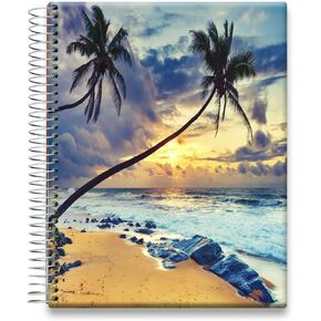 Tools4Wisdom Planner 2025-2026 - April 2025-2026 Calendar - 15 Months - 8.5x11 Inch Hardcover - Daily Weekly and Monthly - A5J6 - Sunset Beach
