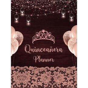 quinceañera planner: 15 Year Old Birthday, Black And Rose Gold Mis Quince Años Organizer