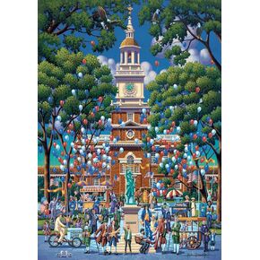 Buffalo Games - Eric Dowdle - Hall Independence Hall - 500 قطعة بانورامزو للألغاز للبالغين - اللغز الكامل المثالي لليالي اللعبة - الحجم النهائي هو 21.25 × 15.00